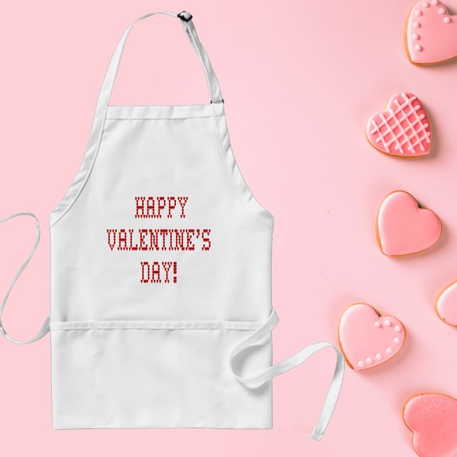 Glad Hjärtformade symbol för alla hjärtans dag Förkläde (Happy Valentine's Day Tiny Heart Shaped Font Adult Apron)