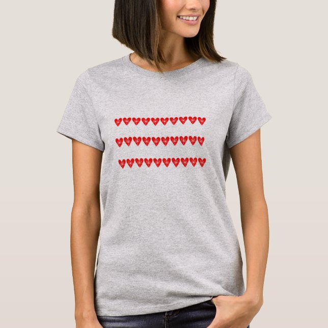 Glad hjärthjärtekvinnor på Alla hjärtans dag T Shirt (Framsida)