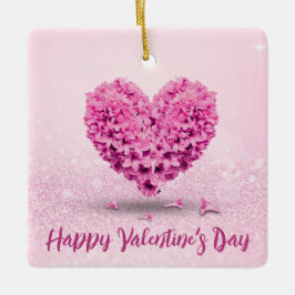 Glad hjärthjärthjärtans dag Rosa Hyacinth Loely He Julgransprydnad Keramik