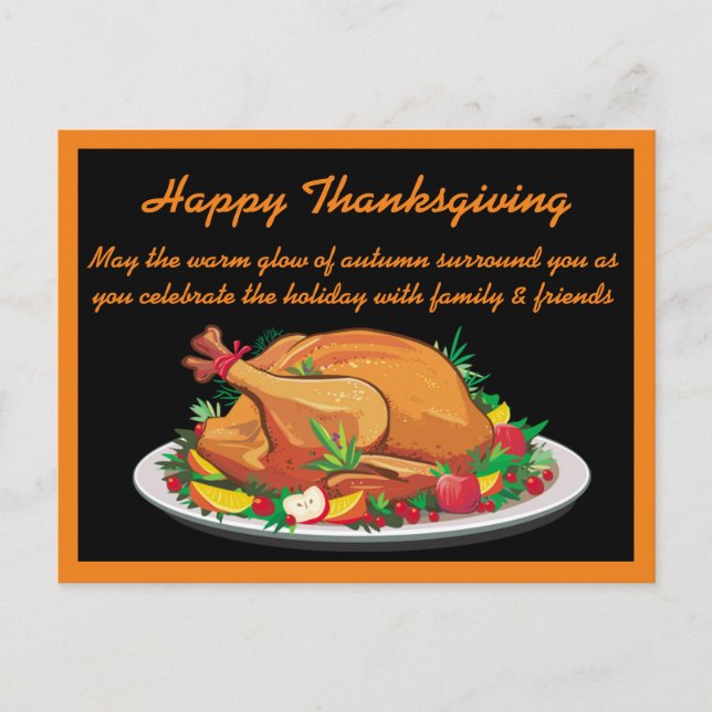 Glad hjärtlig Thanksgivinghälsning Vykort (Framsida)