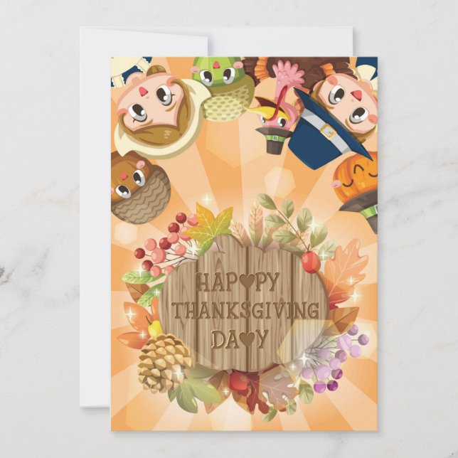 Glad högtidsdag för Thanksgiving-kort Julkort (Framsida)