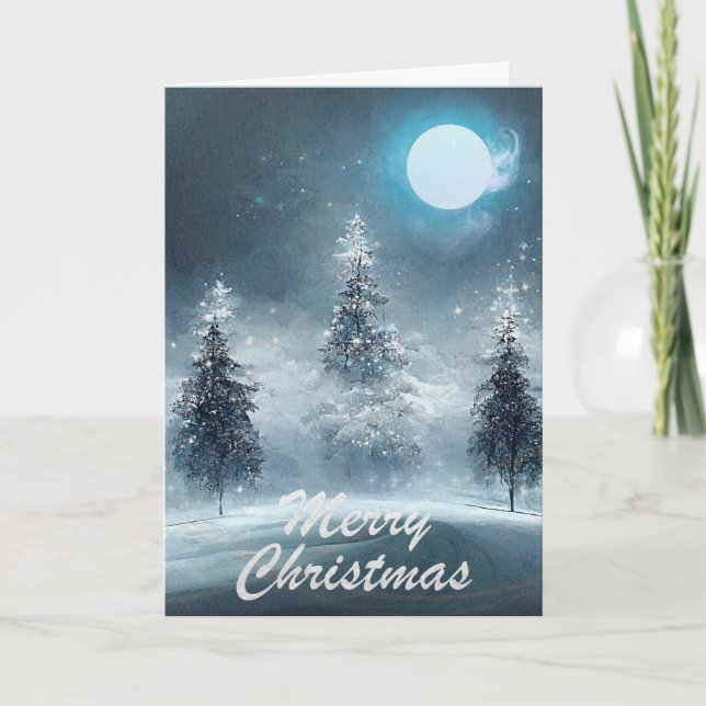 Glad höjdpunkt God jul Gran Helgkort (Framsida)