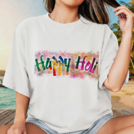 Glad Holi-färgfestival Flerfärgad design T Shirt