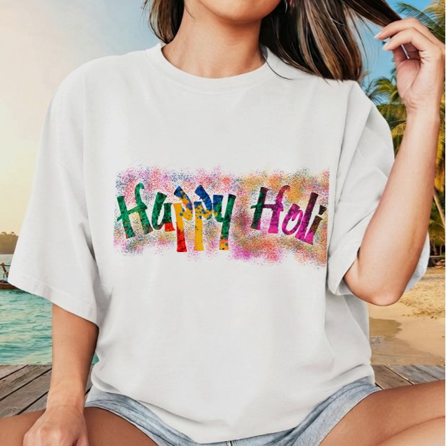 Glad Holi-färgfestival Flerfärgad design T Shirt (Skapare uppladdad)
