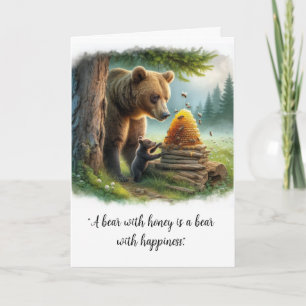 Glad honungsbjörn-citat kort