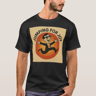 Glad Hopp Retro Illustration Karaktär T Shirt