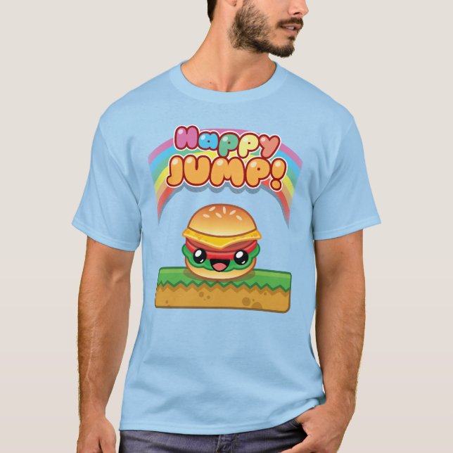 Glad Hoppa Burger Titel Stil T Shirt (Framsida)