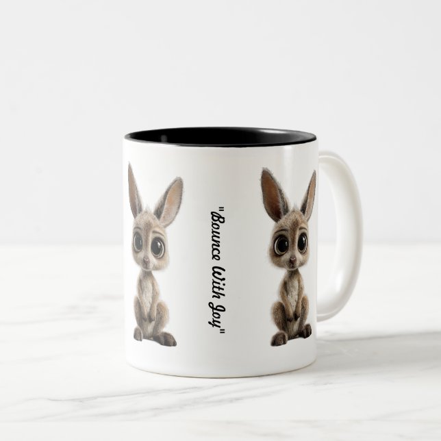 "Glad Hoppande Hjärta" Två-Tonad Mugg (Framsida höger)