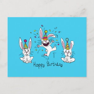 Glad Hoppy Födelsedag Kanin Kaniner Postkort Vykort