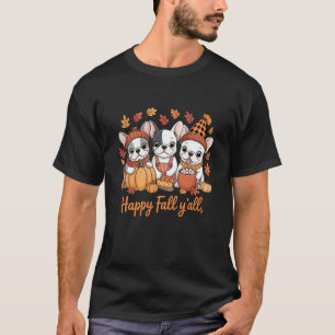 Glad höst alla söta franska bulldoggar mamma pappa t shirt