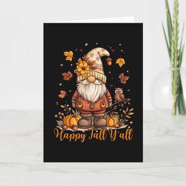 Glad höst allesammans Gnome Pumpa Höst Thanksgivin Kort (Framsida)