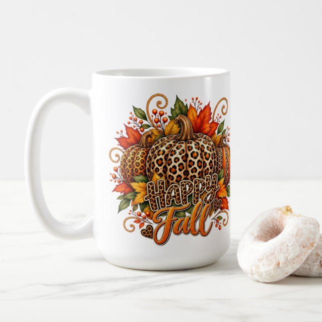 Glad höst leopardpumpa kaffemugg (Med munk)