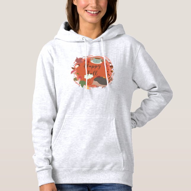 Glad höst Mysig Igelkott Höst Säsong T Shirt (Framsida)