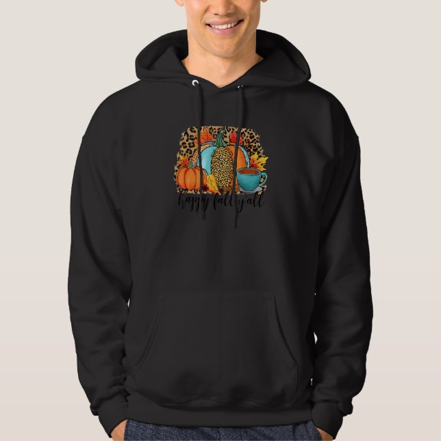 Glad höst Södra akvarell pumpa höst höst Hoodie (Framsida)