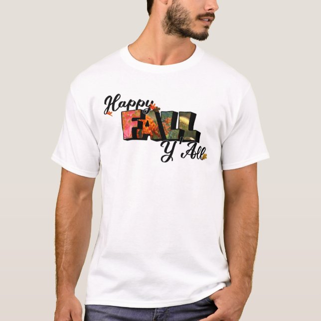 Glad höst Stor bokstav Digital konst T Shirt (Framsida)