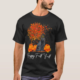 Glad höst y'all pumpa katt tacksgiving räddning P T Shirt