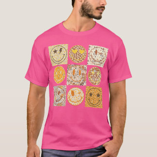 Glad höstansikte Rutigt Mönster Leende Ansikte Flo T Shirt