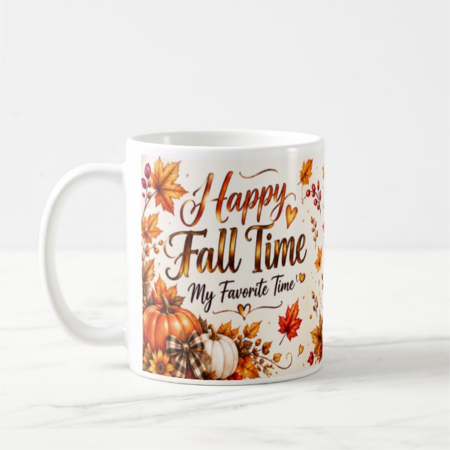 Glad hösttid – Min favorit tid | Mysig höst P Kaffemugg (Vänster)