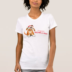 Glad Howl-i-dag jul hund sjunger t-shirt