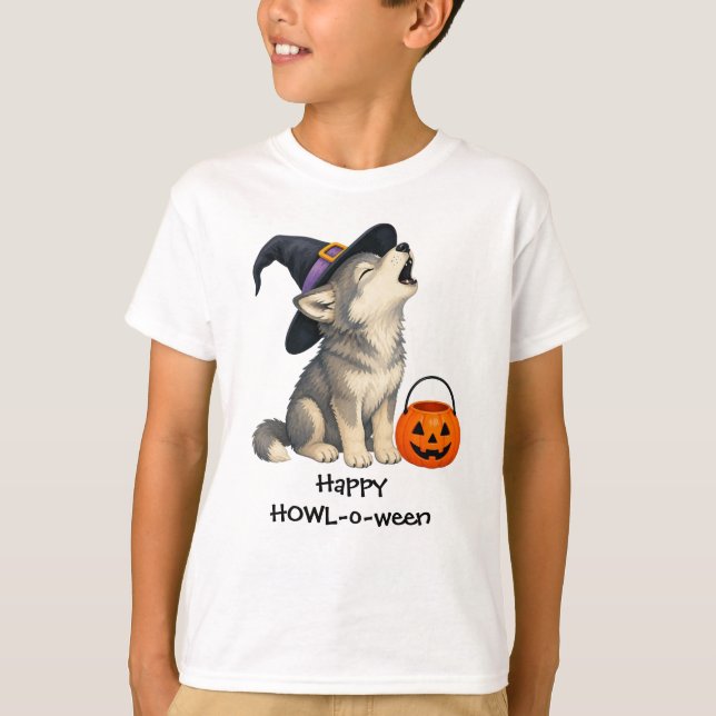 Glad HOWL o ween T Shirt (Framsida)