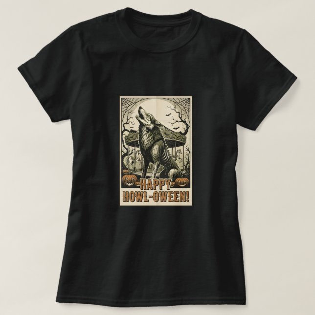 GLAD HOWL-OWEEN! T SHIRT (Design framsida)