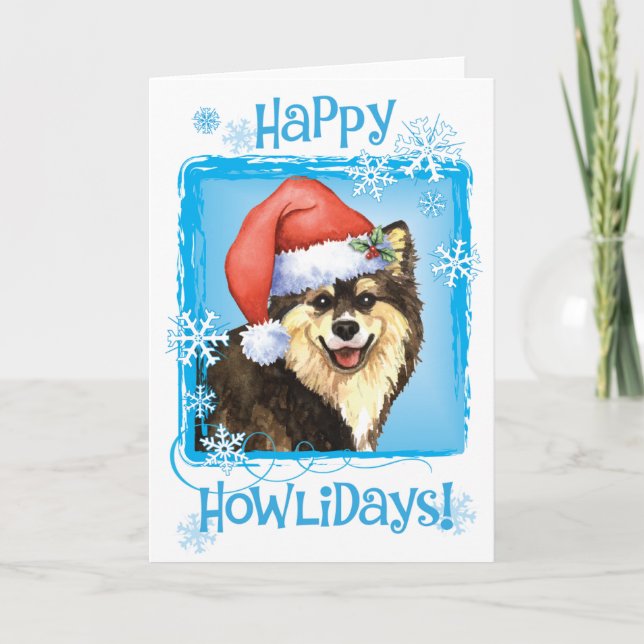 Glad Howliday Finsk Lapphund Helgkort (Framsida)