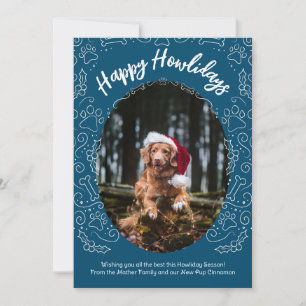Glad Howlidays Dog Pet-julkort Mörk blå Inbjudningar