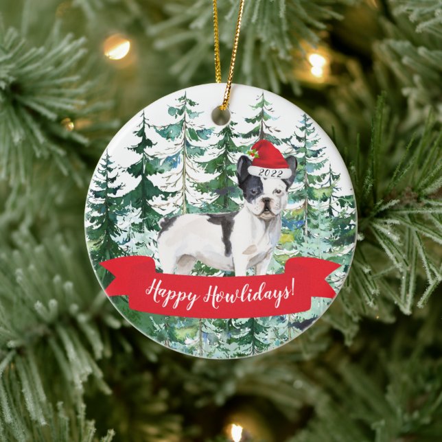 Glad Howlidays Fransk bulldog Hund Jul Ornament (Träd)
