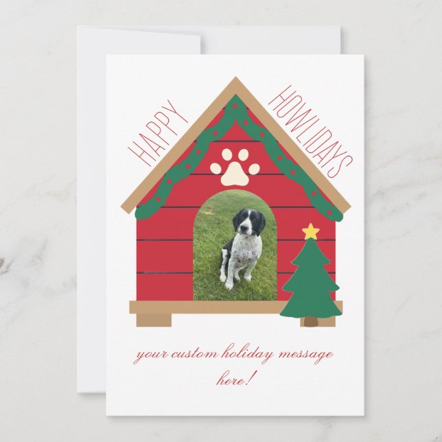 Glad Howlidays Hund Julkort (Framsida)