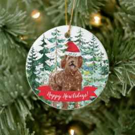 Glad Howlidays Labradoodle Hund Jul Ornament