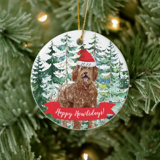 Glad Howlidays Labradoodle Hund Jul Ornament (Träd)