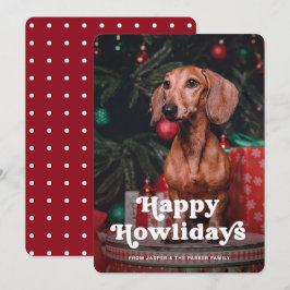 Glad Howlidays | Roligt julfoto av din hund Julkort