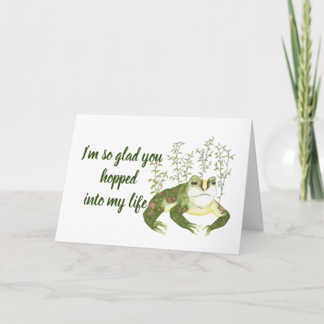 Glad huggen i mitt liv Cute Romantic Frog Kort (Framsida)