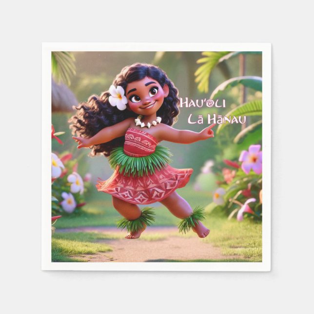 Glad hula-prinsessa pappersservett (Framsidan)