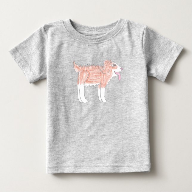 Glad hund baby t-shirt (Framsida)