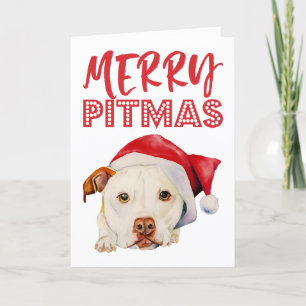 Glad hund för Pitmas rolig Santa groptjur Helgkort