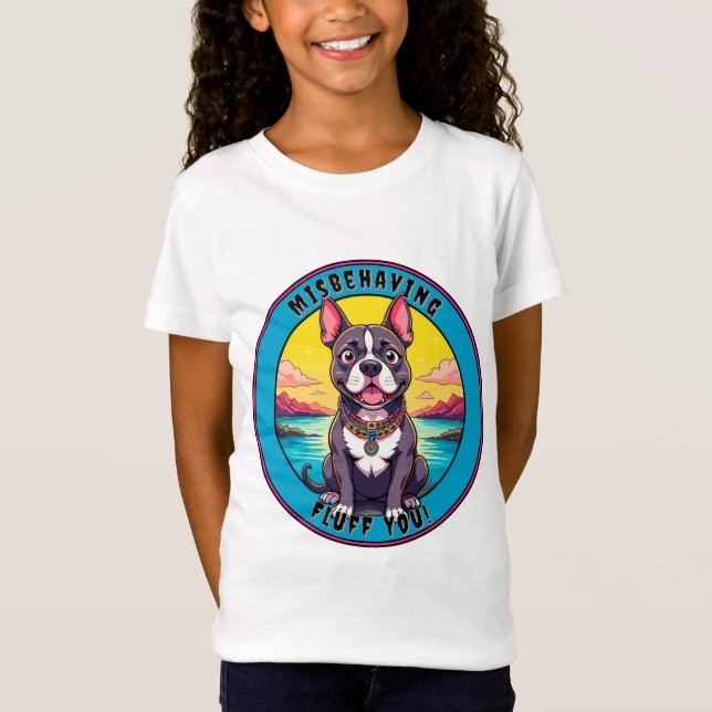 Glad hund i ett vackert landskap t shirt (Framsida)