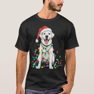 Glad Hund Intrasslad i Julbelysning T-Shirt