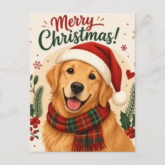 Glad hund jul säsong helg vykort