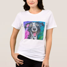 GLAD HUND KVINNAS T-SHIRT