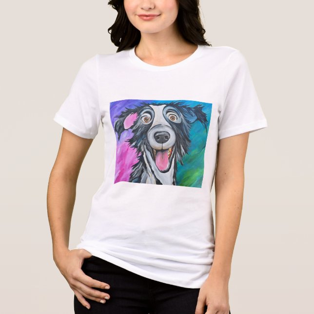 GLAD HUND KVINNAS T-SHIRT (Framsida)