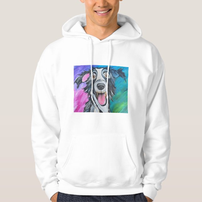 GLAD HUND MANS SVETTARSKJORTA HOODIE (Framsida)