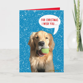 Glad hund med boll julkort tack kort