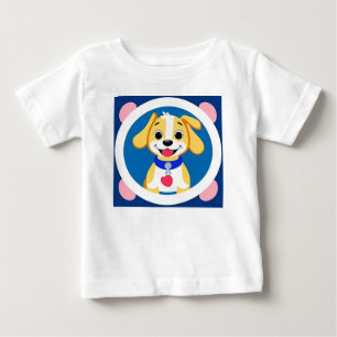 Glad hund med halsband Baby leende valp grafik T Shirt