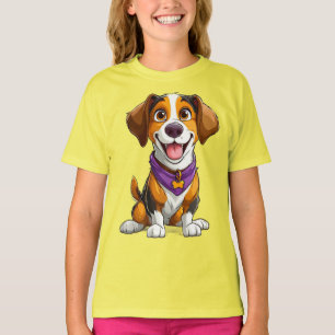 Glad Hund Serieteckning T Shirt