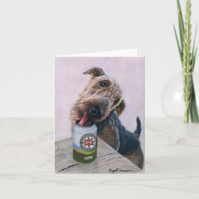Glad hundvalp tack kort (Framsida)