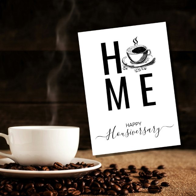 Glad husårsdag Coffee Housiversary Referr Kort (Skapare uppladdad)