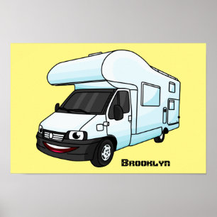 Glad husvagnsserieillustration poster