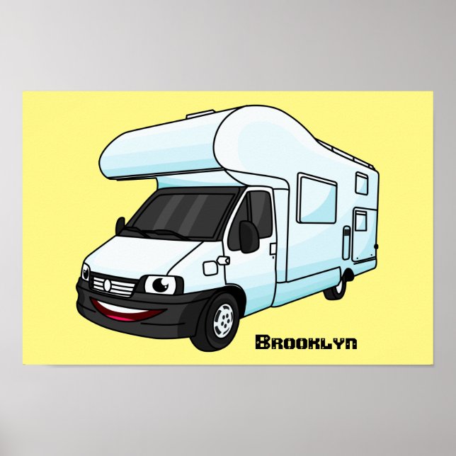 Glad husvagnsserieillustration poster (Framsidan)