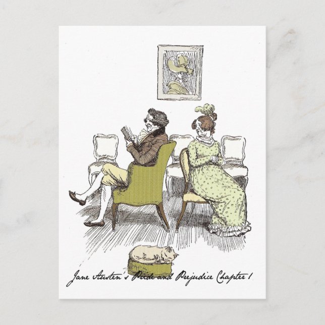 Glad i Vexing, Jane Austen Pride & Prejudice Vykort (Framsida)